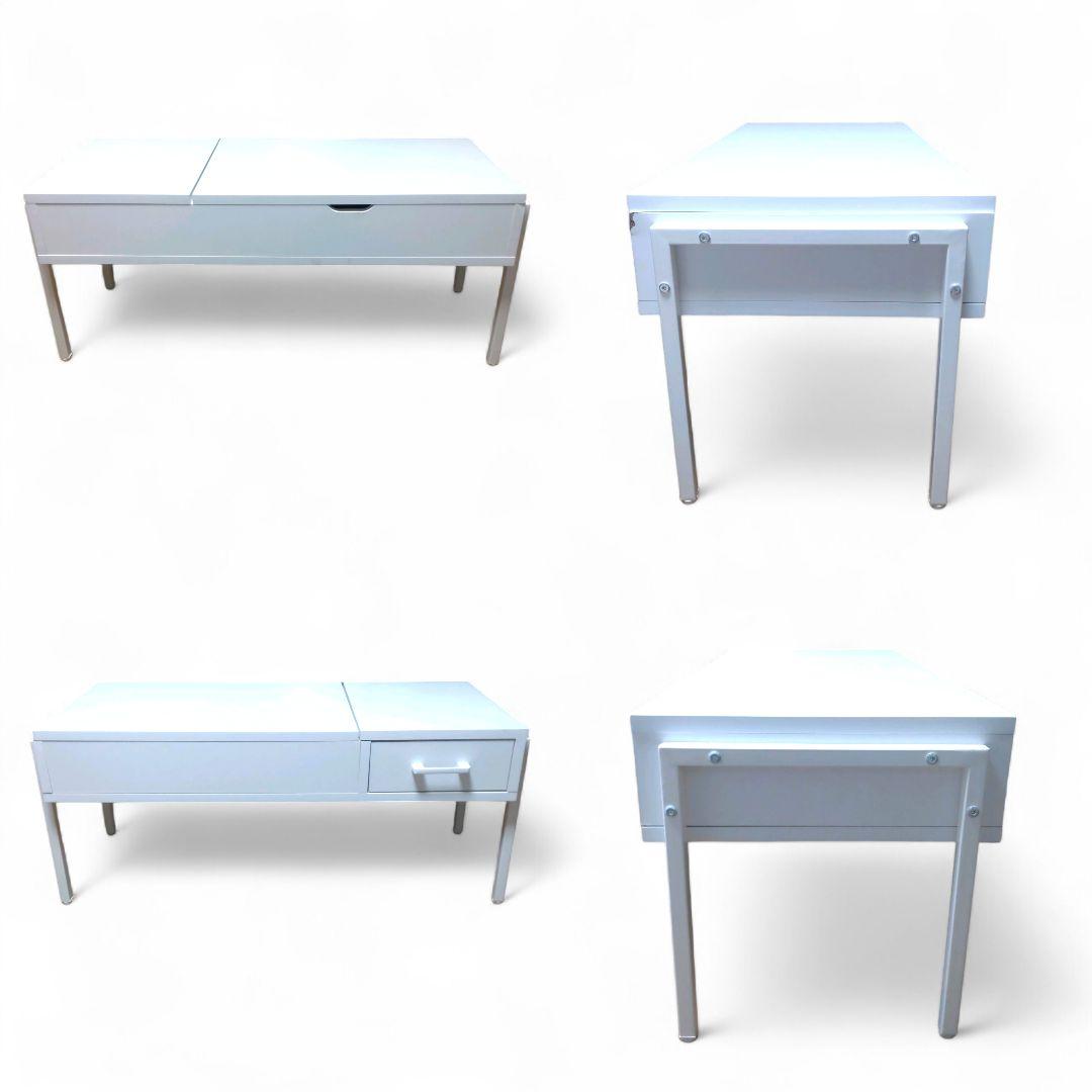 ＪＫプラン　昇降式 リビングテーブル　リフティング テーブル　ホワイト