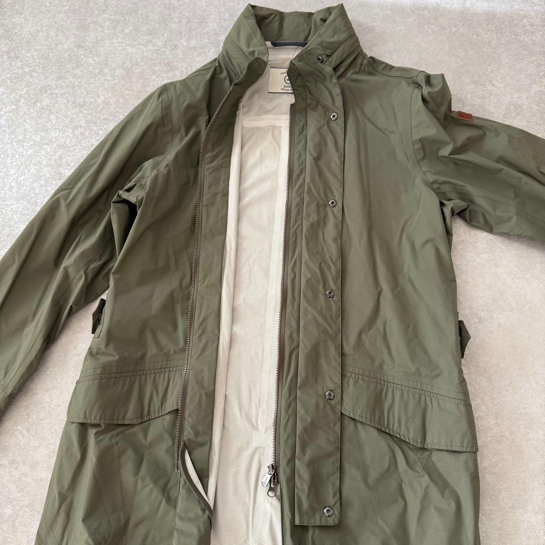 【未使用】AIGLE エーグル MTDライディングコート カーキ ロング フード