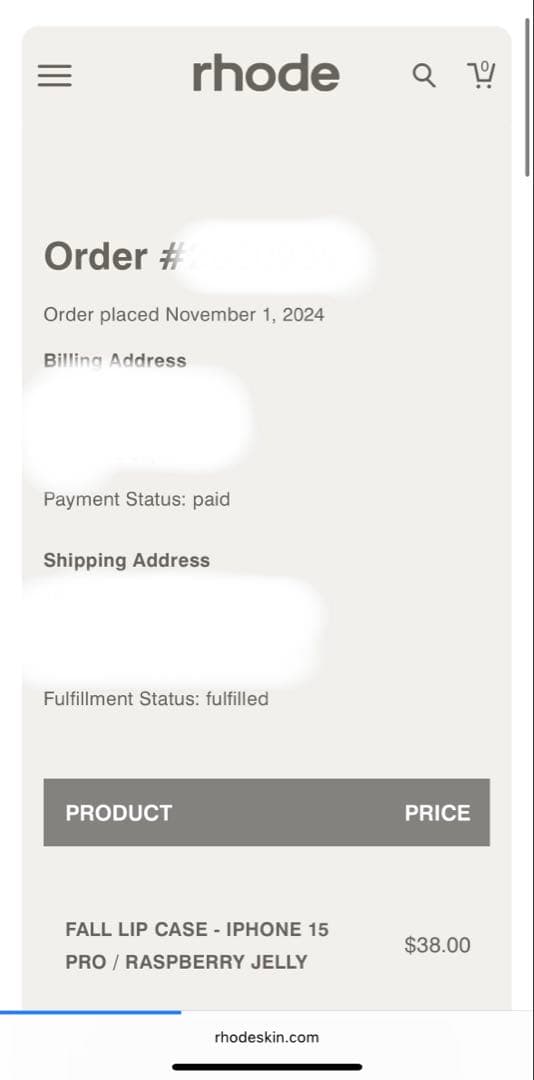 【 rhode skin 】 iPhone15Proケース+リップティントセット