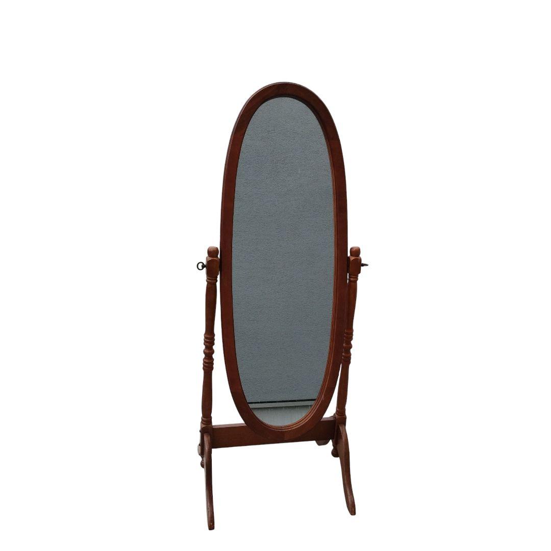 【送料込み】クラシック 木製スタンドミラー 脚付き 姿見