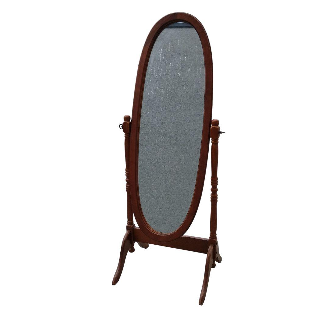 【送料込み】クラシック 木製スタンドミラー 脚付き 姿見
