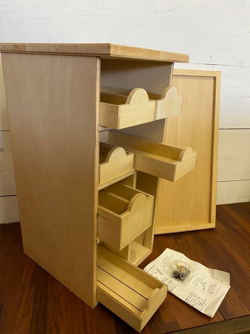 木製収納ラック★トールペイント白木★絵の具ラック