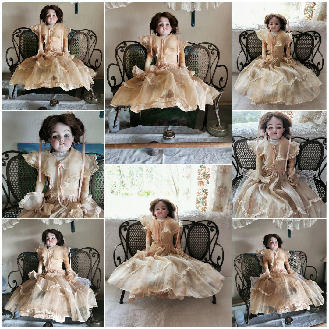 アンティークイギリス アイアン製 ドールチェア 産業革命時代 ブロンズ色 レア