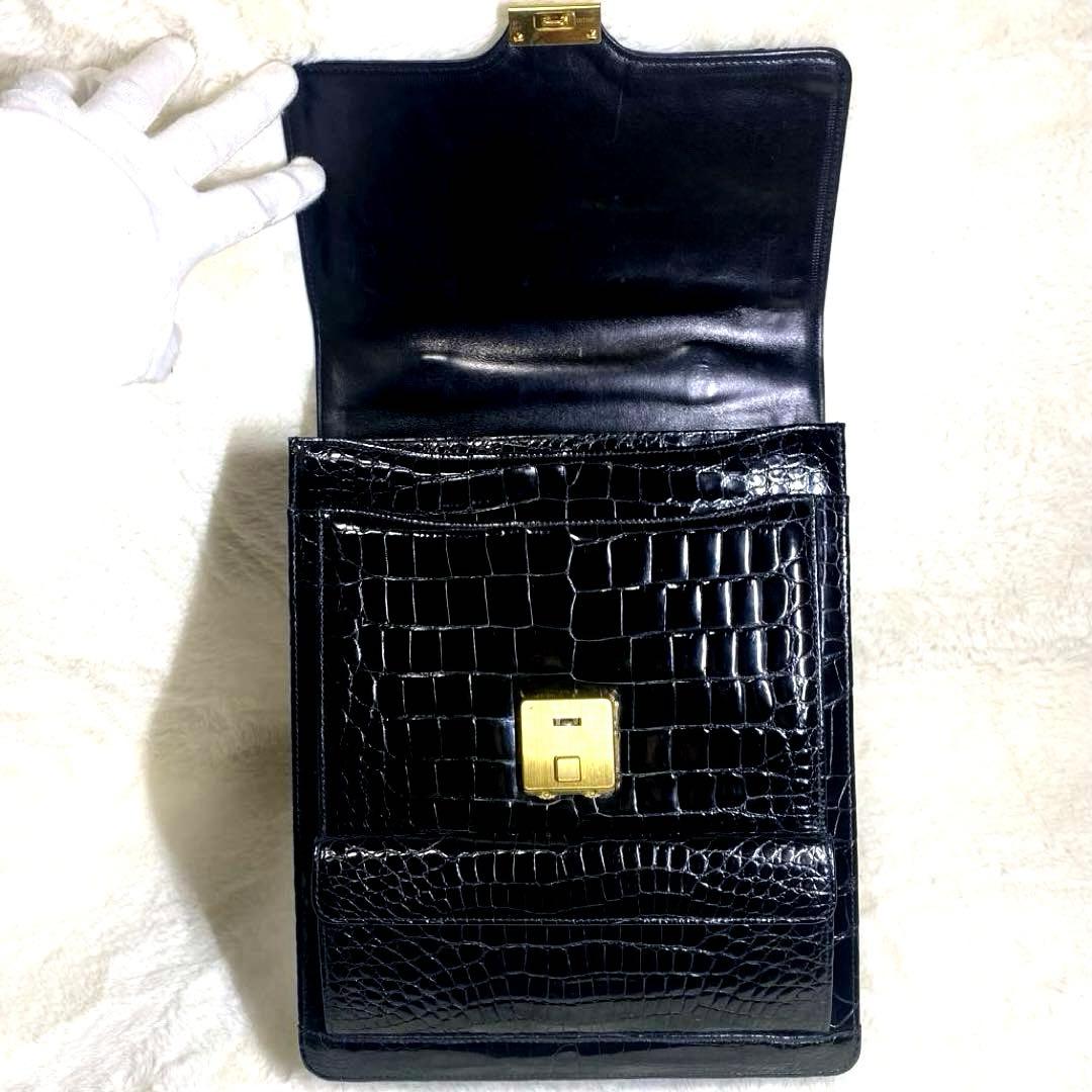 【Nari】✨高級✨amiet アミエット　クロコダイル　ビジネスバッグ