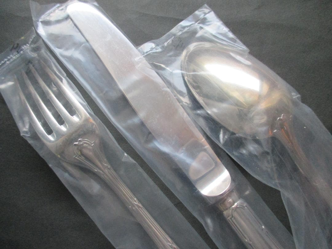 未使用品☆仏蘭西高級銀器クリストフルシルバー銀P　カトラリー３本　リュバン