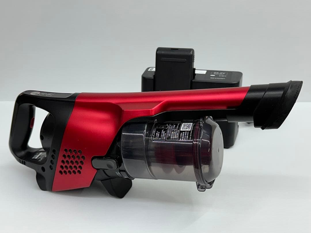 充電器+純正バッテリー付き　シャープ　EC-SR7-P 掃除機　2021年製　赤