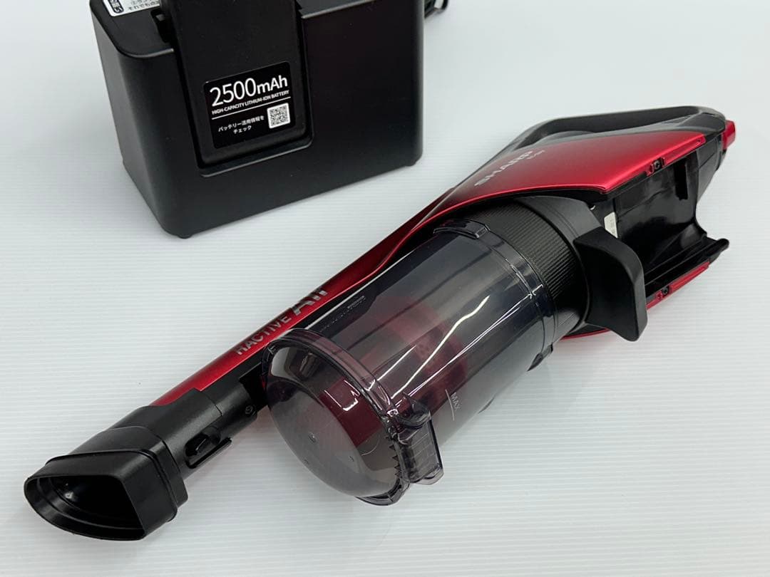 充電器+純正バッテリー付き　シャープ　EC-SR7-P 掃除機　2021年製　赤