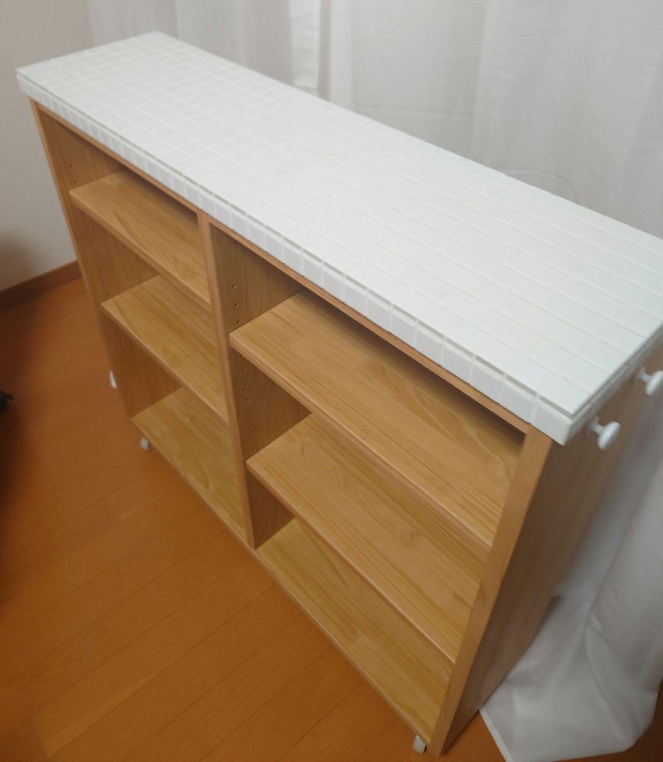 モモナチュラル キッチンワゴン タイル