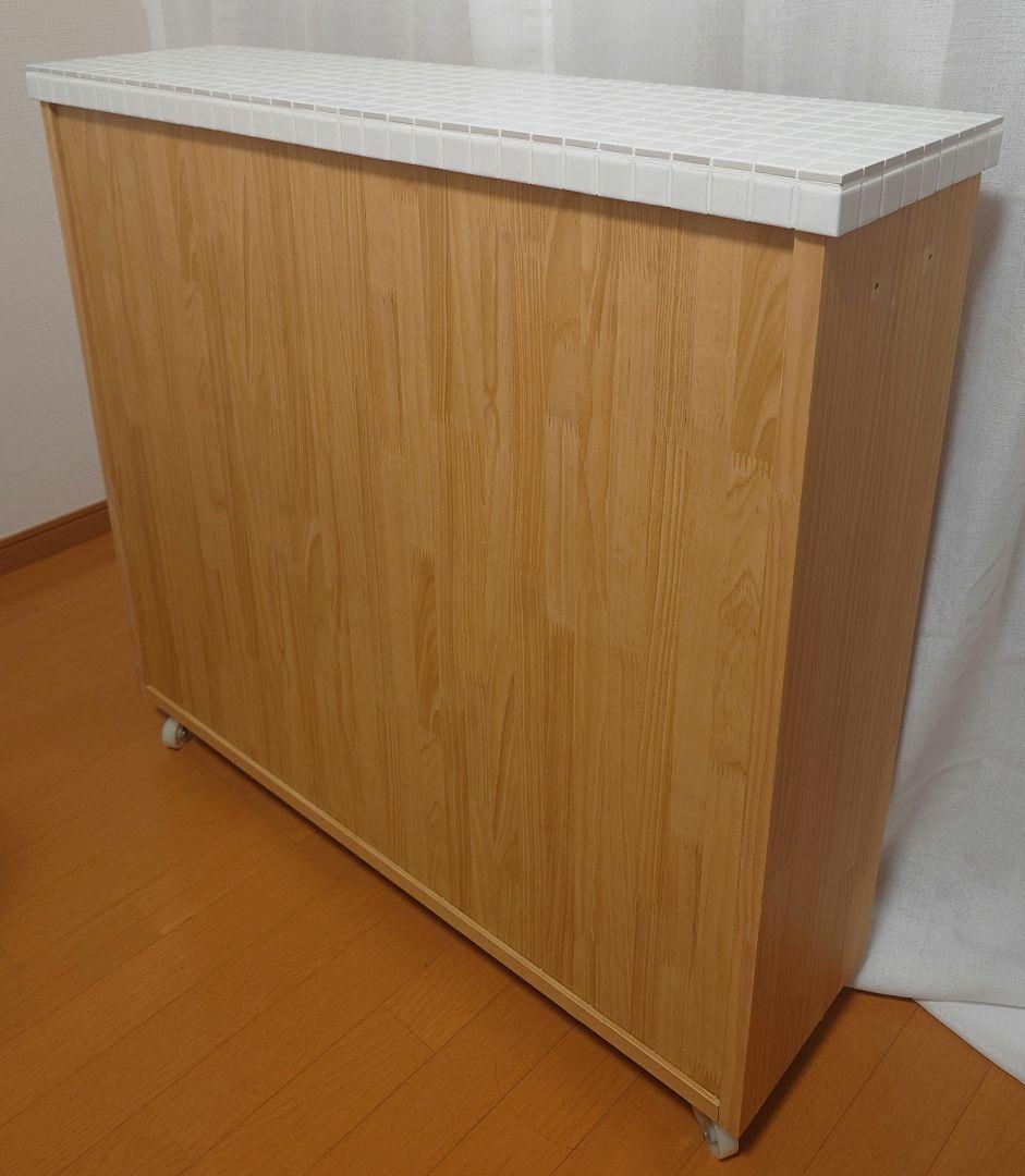 モモナチュラル キッチンワゴン タイル