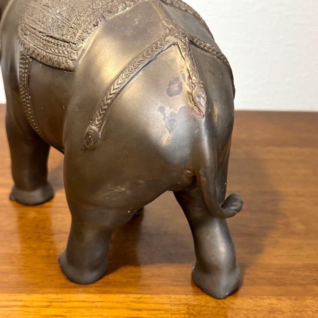 希少 レア 真鍮製 約4.1kg 象 ゾウ 置物 アンティーク ヴィンテージ