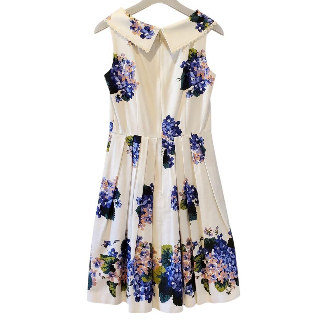 ロイスクレヨン ワンピース 紫陽花（スミレ）柄 Mサイズ