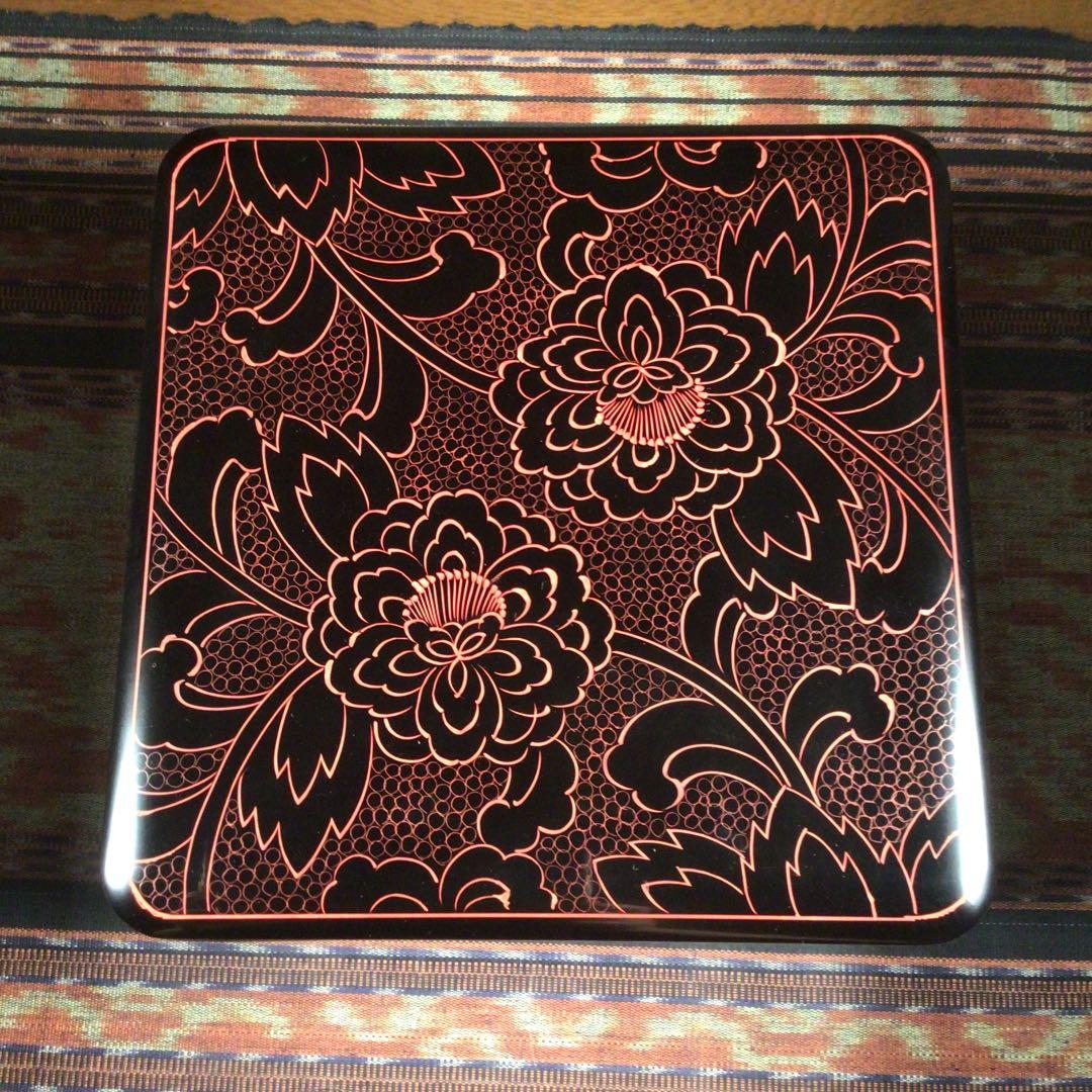 越前塗　木曽塗　信州木曽平澤　丸庄漆器店　『木製堅地漆器』　重箱