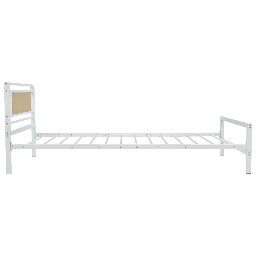 超人気！【ホワイト】パイプベッド シングル ベッド 宮 三段階高さ調整可 北欧風