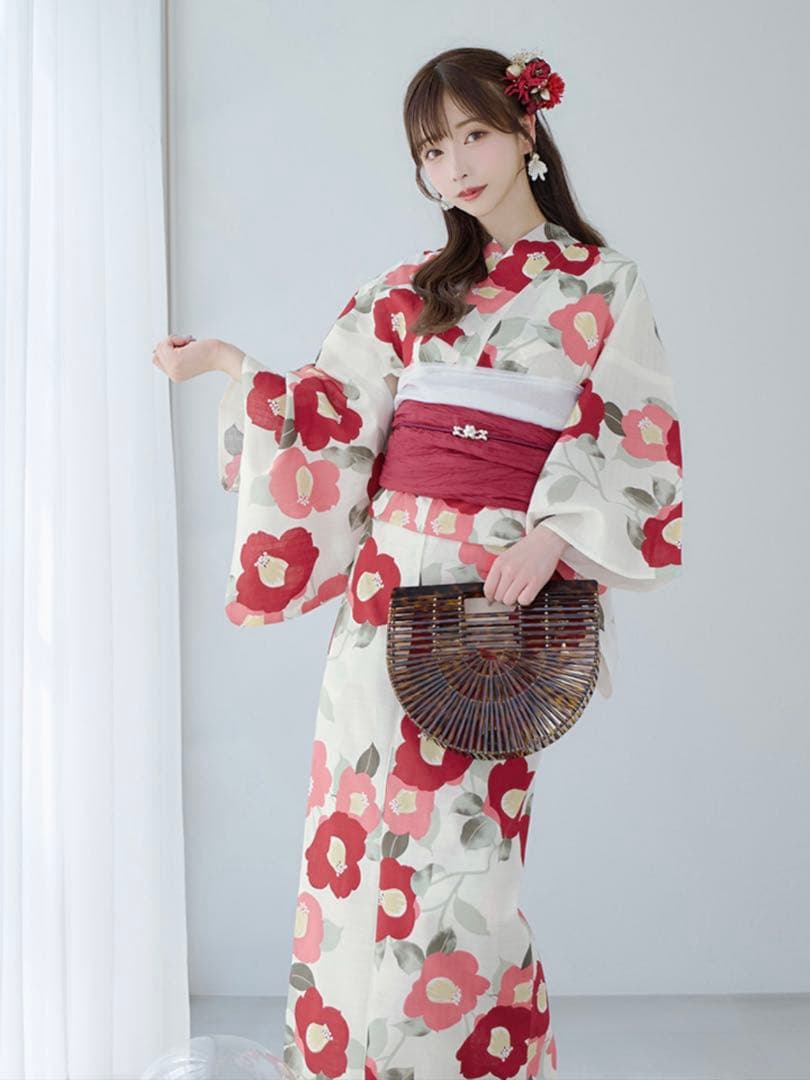 sugar Rちゃん 古典レトロ椿浴衣【3点セット】