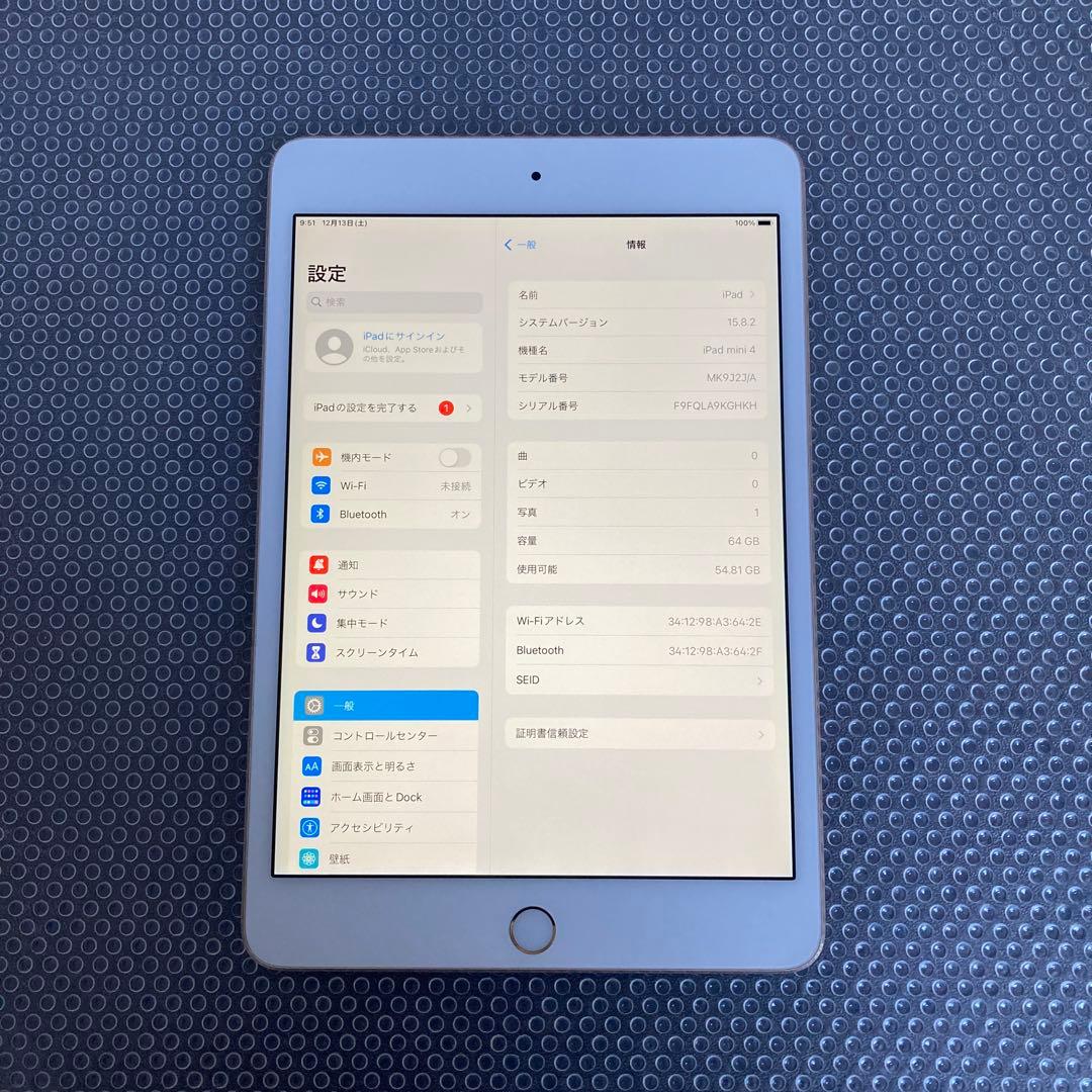 3727【早い者勝ち】iPad mini4 第4世代 64GB WIFIモデル☆