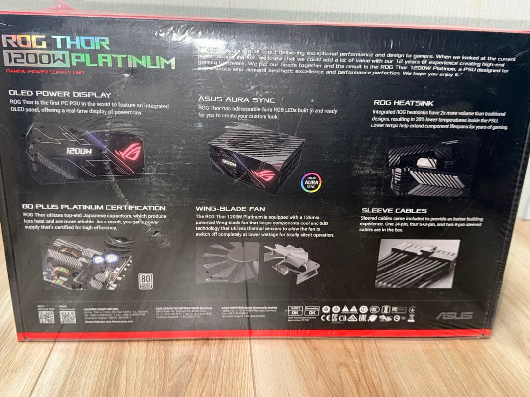 ASUS ROG 1200W電源ユニット ROG-THOR-1200P 自作PC