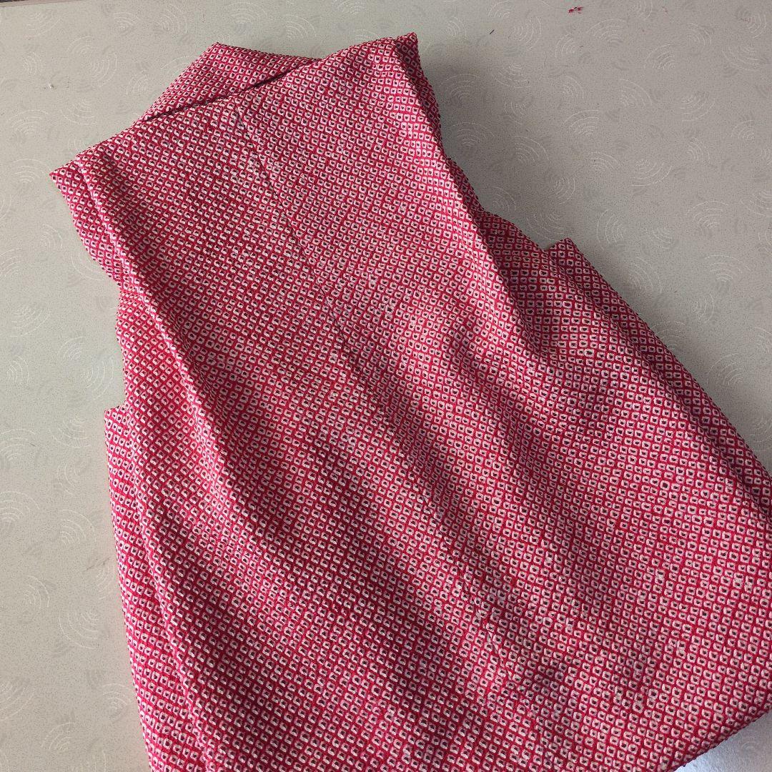 うさぴょん正絹総絞りの被布（赤色）