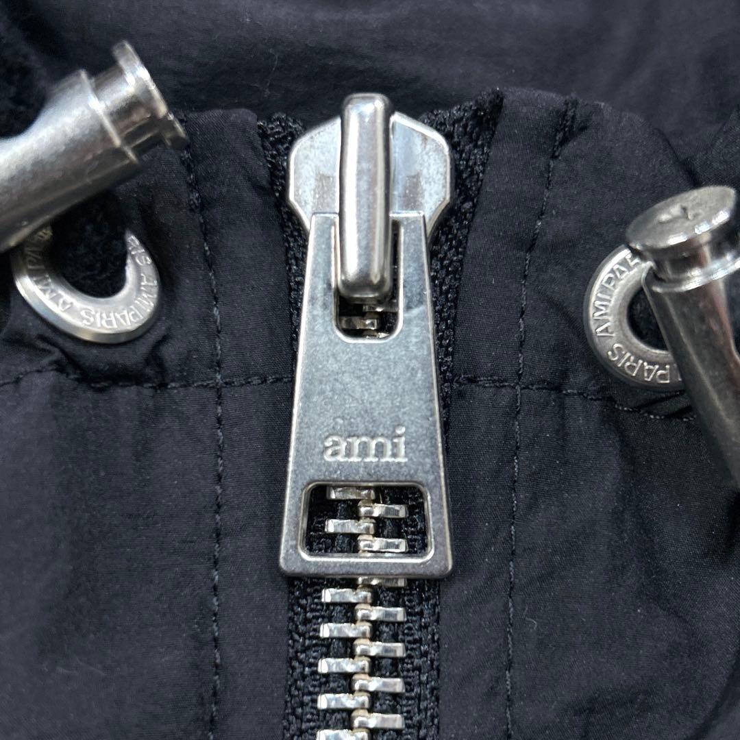 【極美品】ami アミパリス ナイロン ジャケット ブルゾン XS ブラック 黒