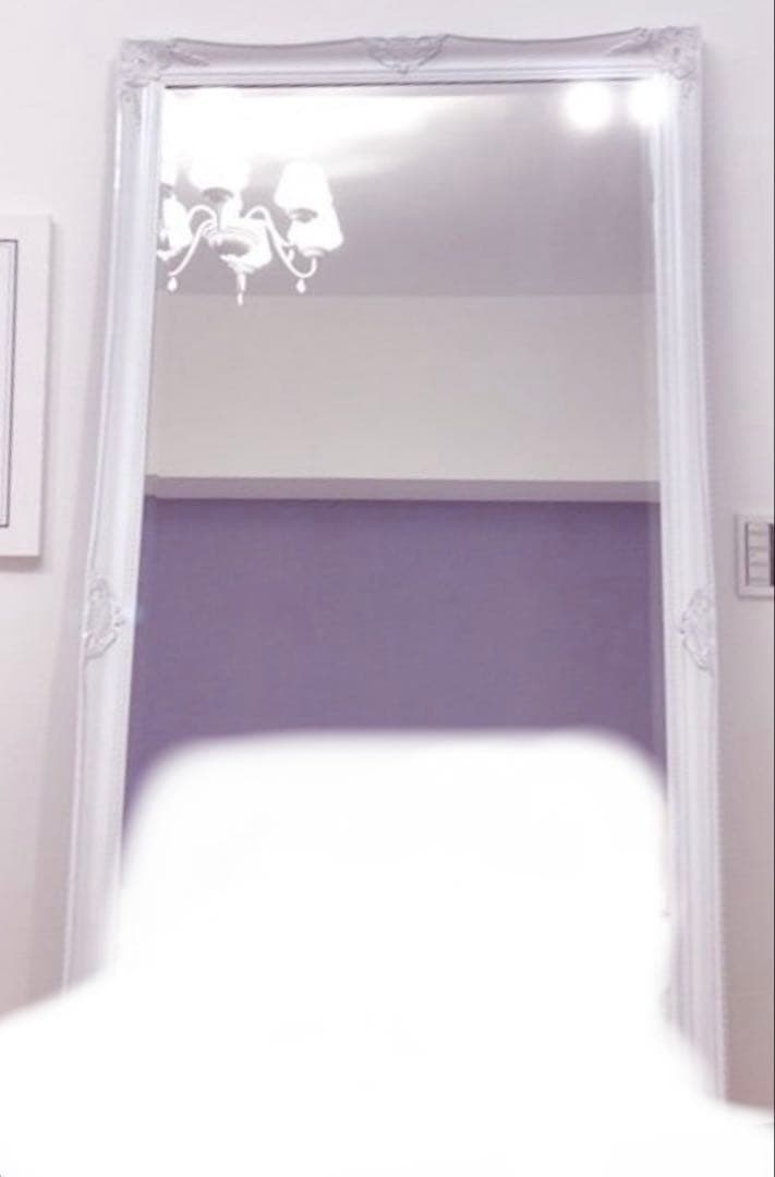 【送料込み】アンティーク　ミラー　ビッグサイズ　ホワイト　幅90 姿見　全身鏡