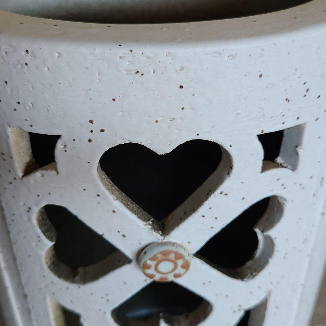 信楽焼傘立て 花柄透かし 高さ４４cm