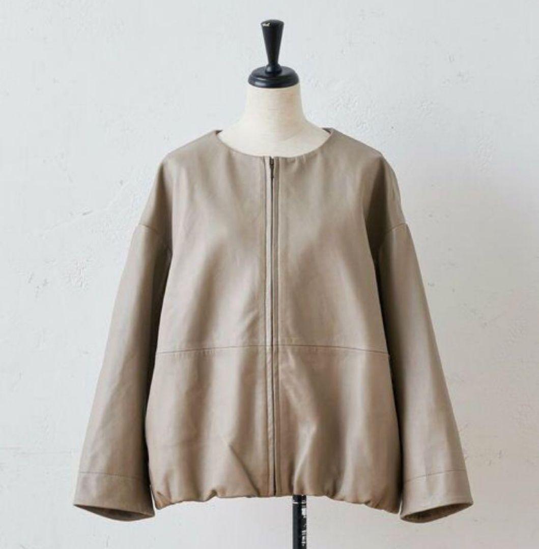 タグ付き✨BEARDSLEY　2021年モデル　ノーカラーラムレザージャケット