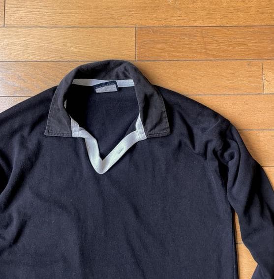 90s Canterburyカンタベリー 黒 L 無地 ブランク ラグビーシャツ