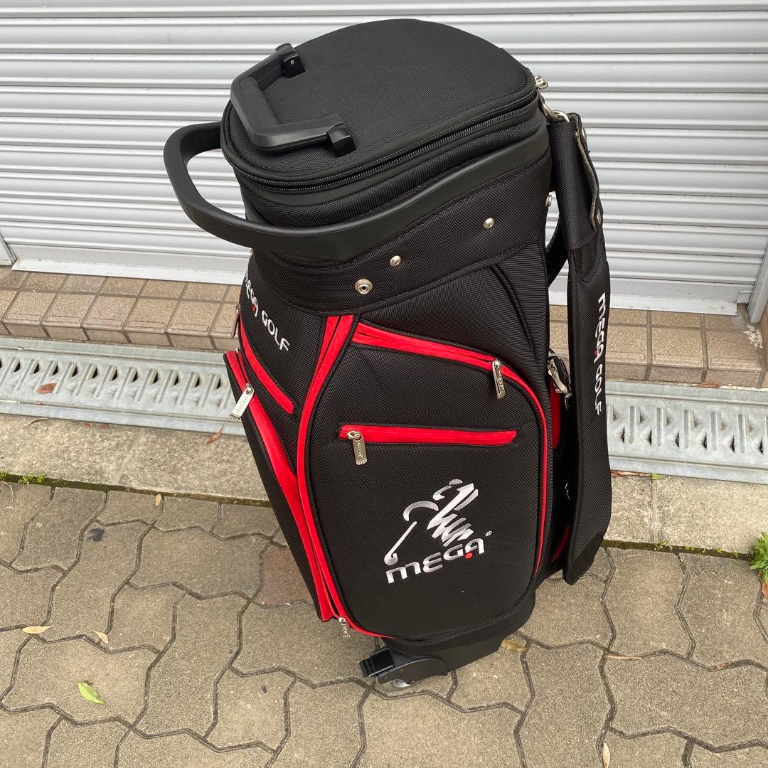 MEGA GOLF COOUV キャディバッグ 黒/赤ゴルフパック