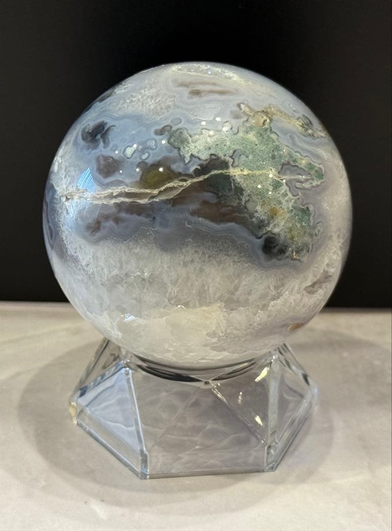 レア♡ アメジスト カルサイト モスアゲート 共生 スフィア ジオード 天然石