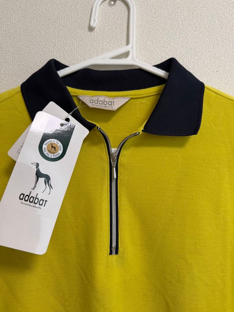 【新品タグ付】アダバット ゴルフ ハーフジップ 長袖ポロシャツ イエロー 38