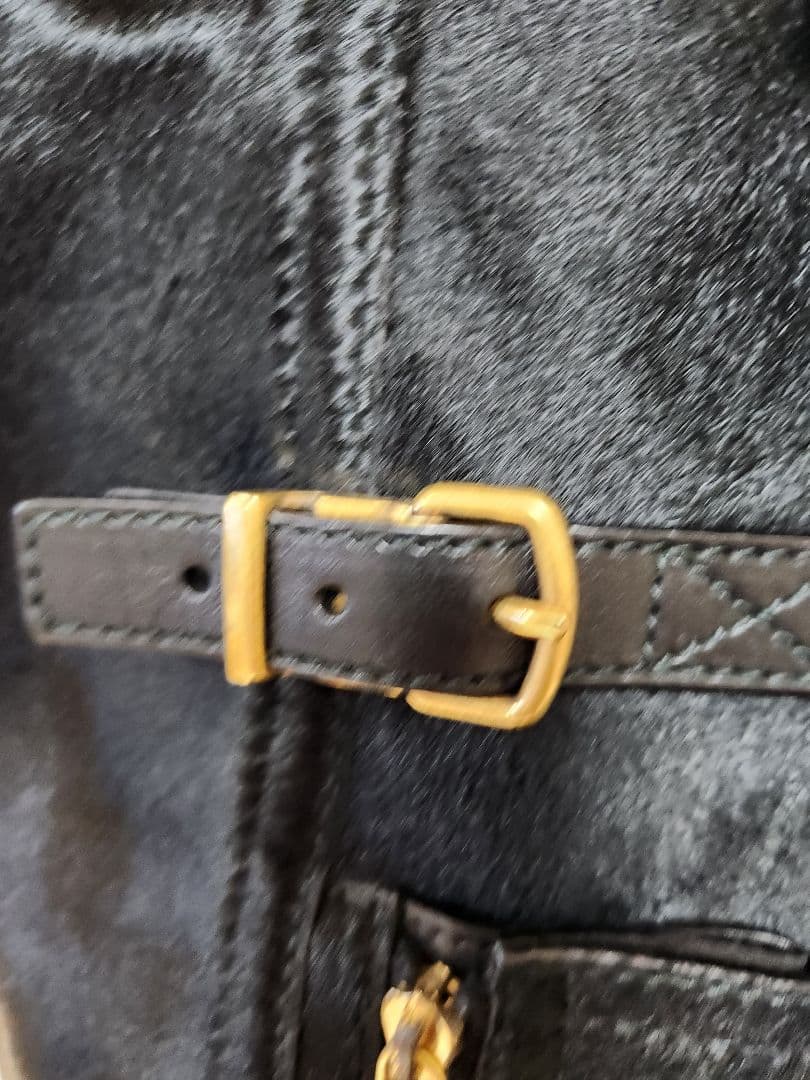 イヴサンローラン　ダウタウン　ラージサイズ　黒 ハラコ トートバッグ