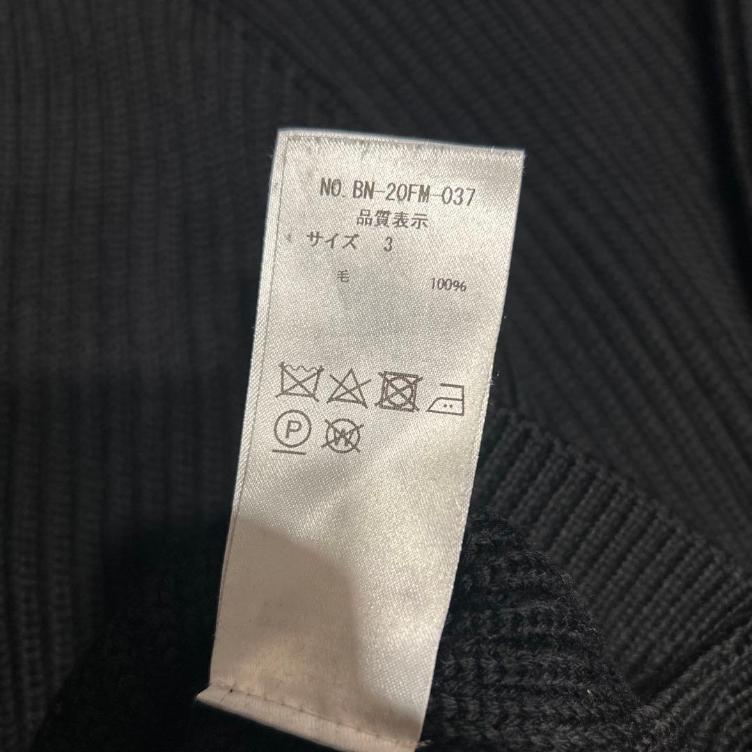 t*k様 BATONER シグネチャー ニット モックネック ブラック　サイズ3