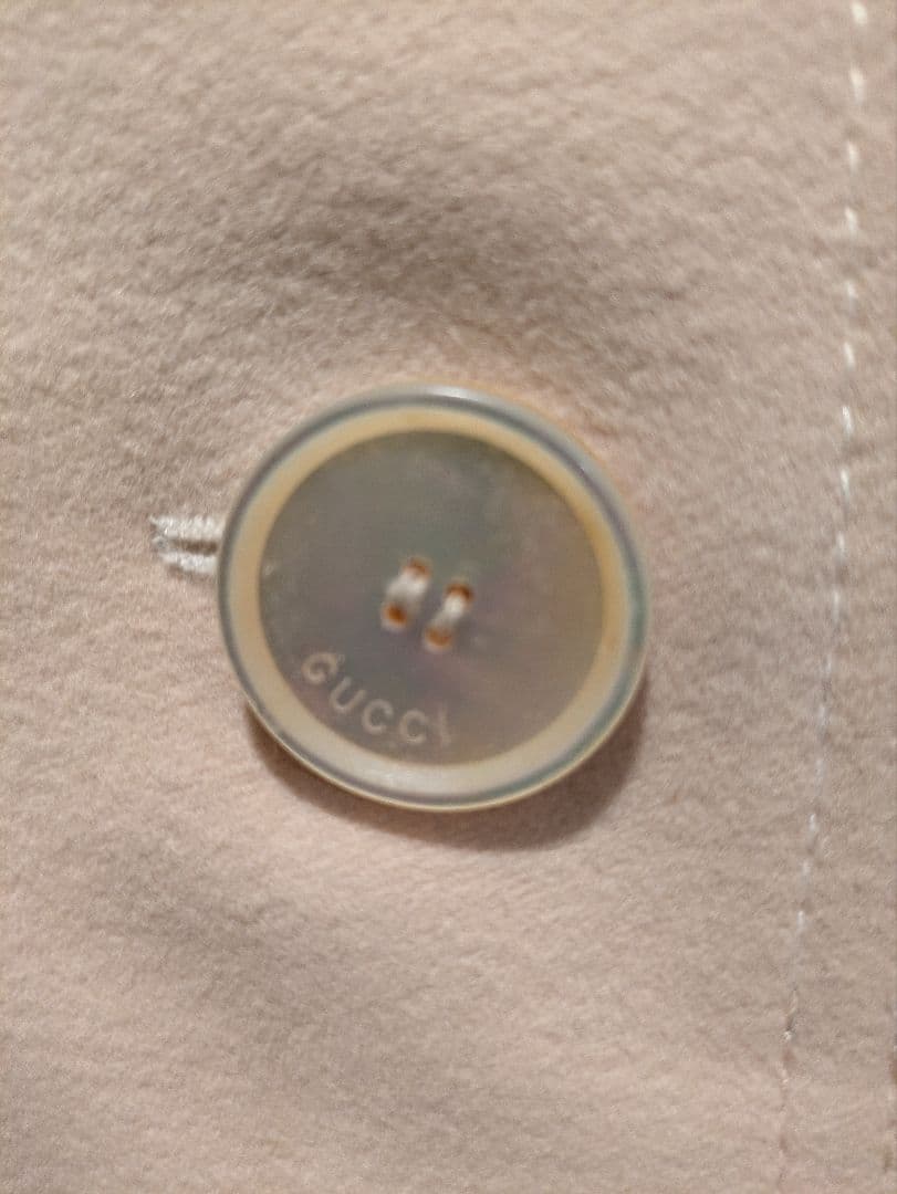 GUCCI オフホワイト ウール　ピーコート 40