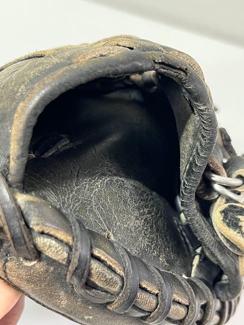 【廃盤】ミズノ ビューリーグ 軟式 キャッチャーミット Mロゴ 青エッジ　少年用