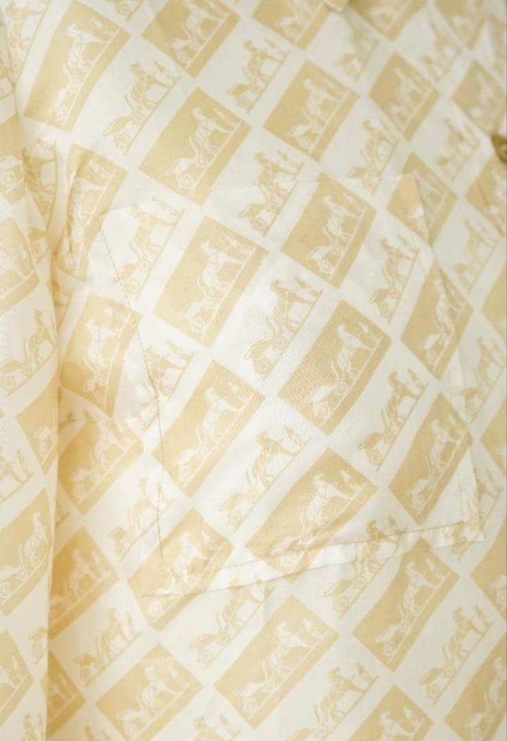 HERMES◇エルメス◇ロゴ総柄シャツ