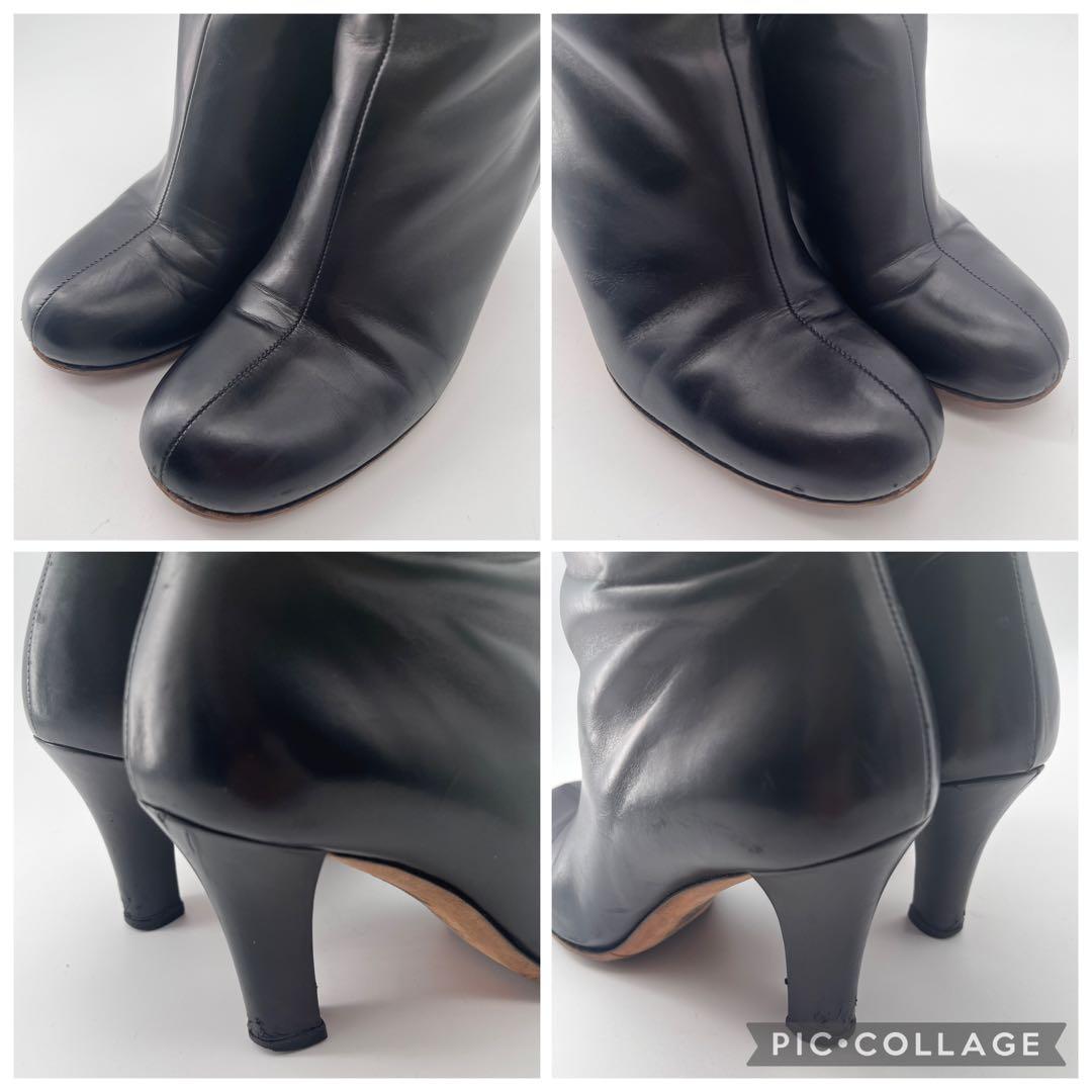 GUCCI グッチ レザーロングブーツ インターロッキング GGマーク 22.5