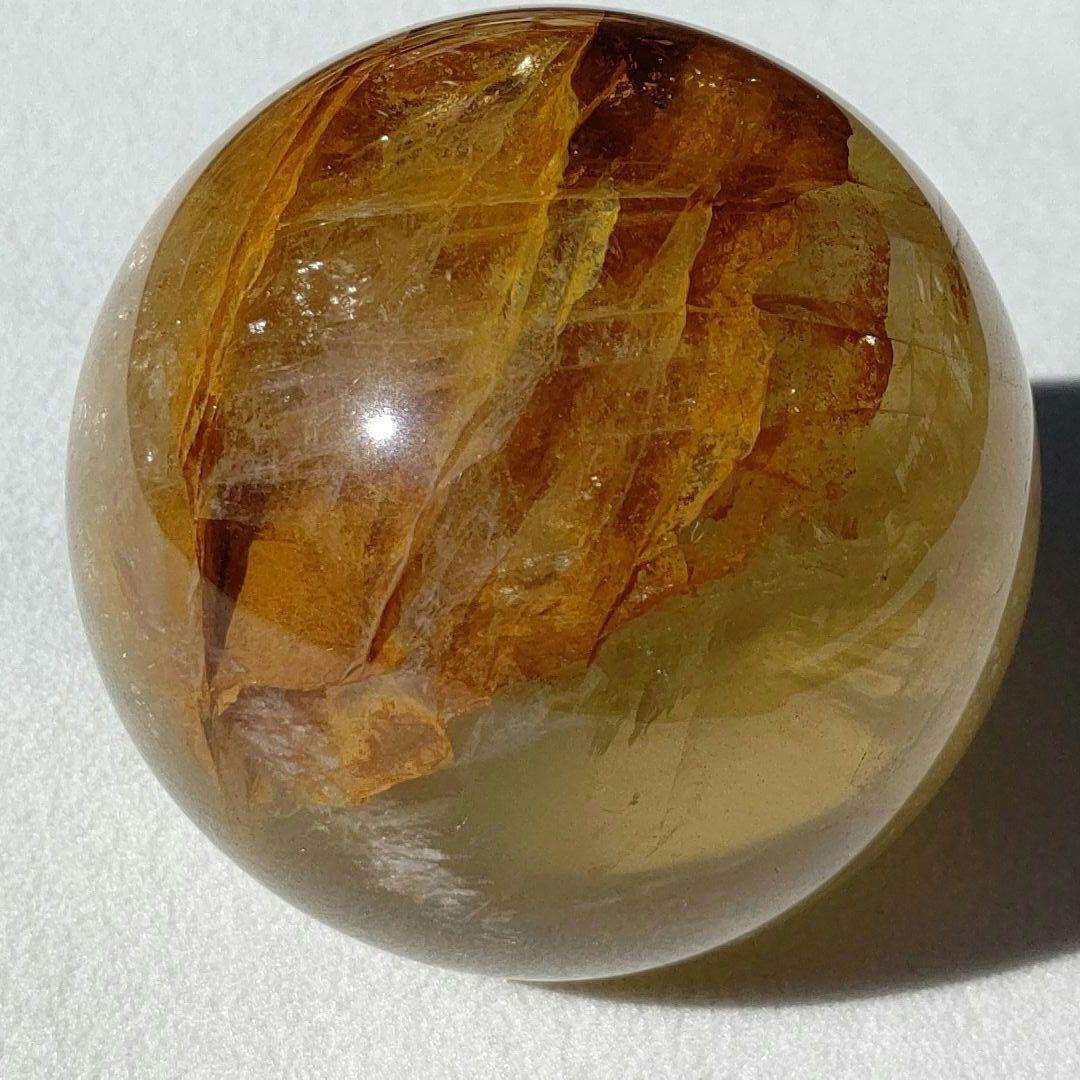 ゴールデンヒーラー　スフィア　天然石　丸玉　台座付き　7cm