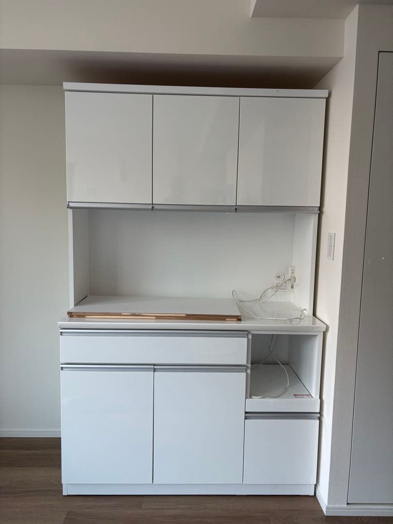 （美品)ニトリ キッチンカウンター W120 レジューム レンジボード ホワイト