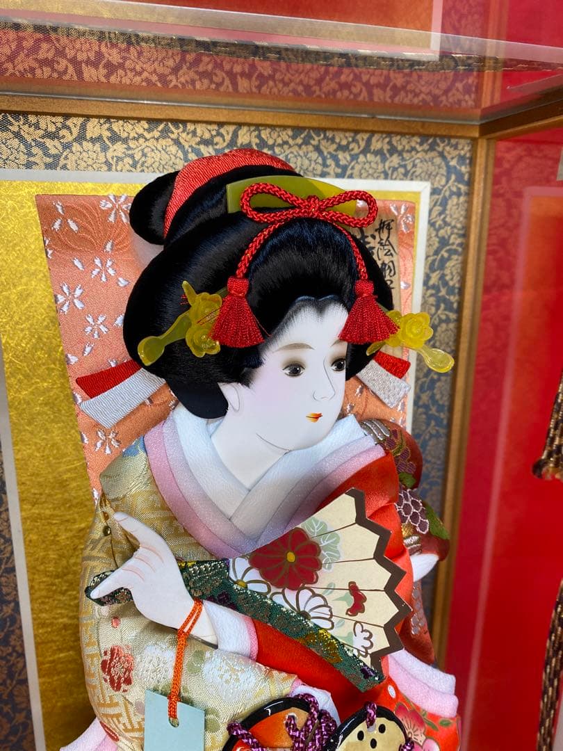 東京久月　羽子板オルゴール付ケース１３号・間口約３１×奥行約２４×高さ約５２㎝