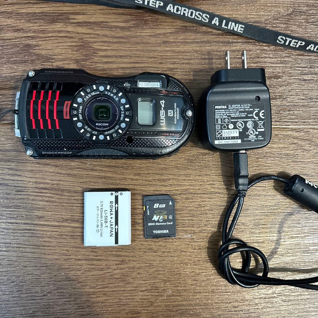 RICOH wg-4リコー防水デジタルカメラ　バッテリー　SDカード 充電器