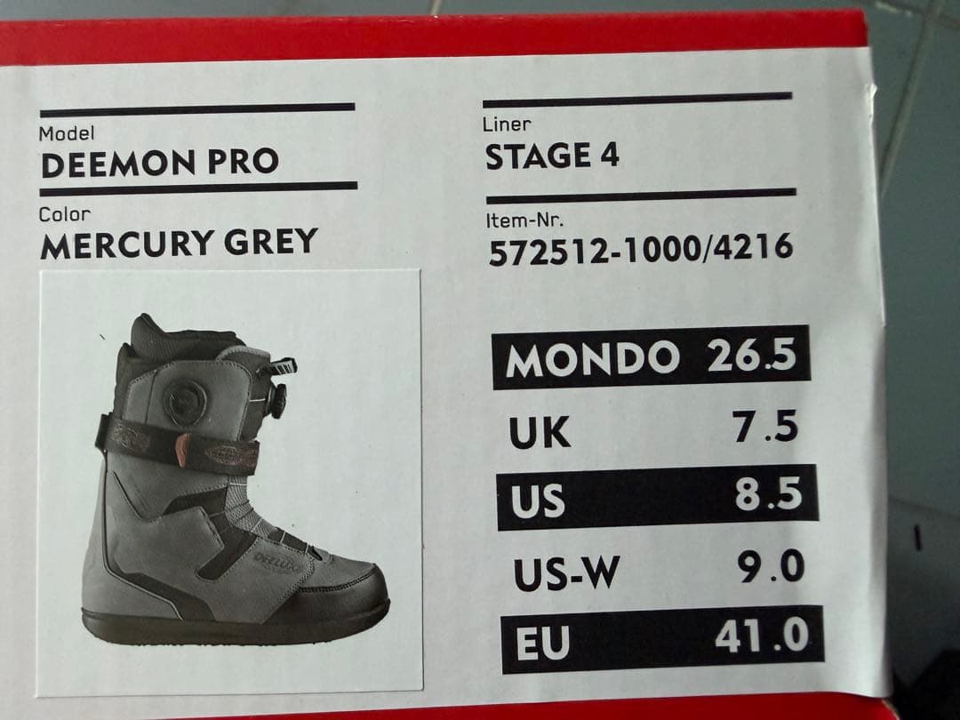 スノーボード 25-26 DEELUXE DEEMON S4 26.5 GREY