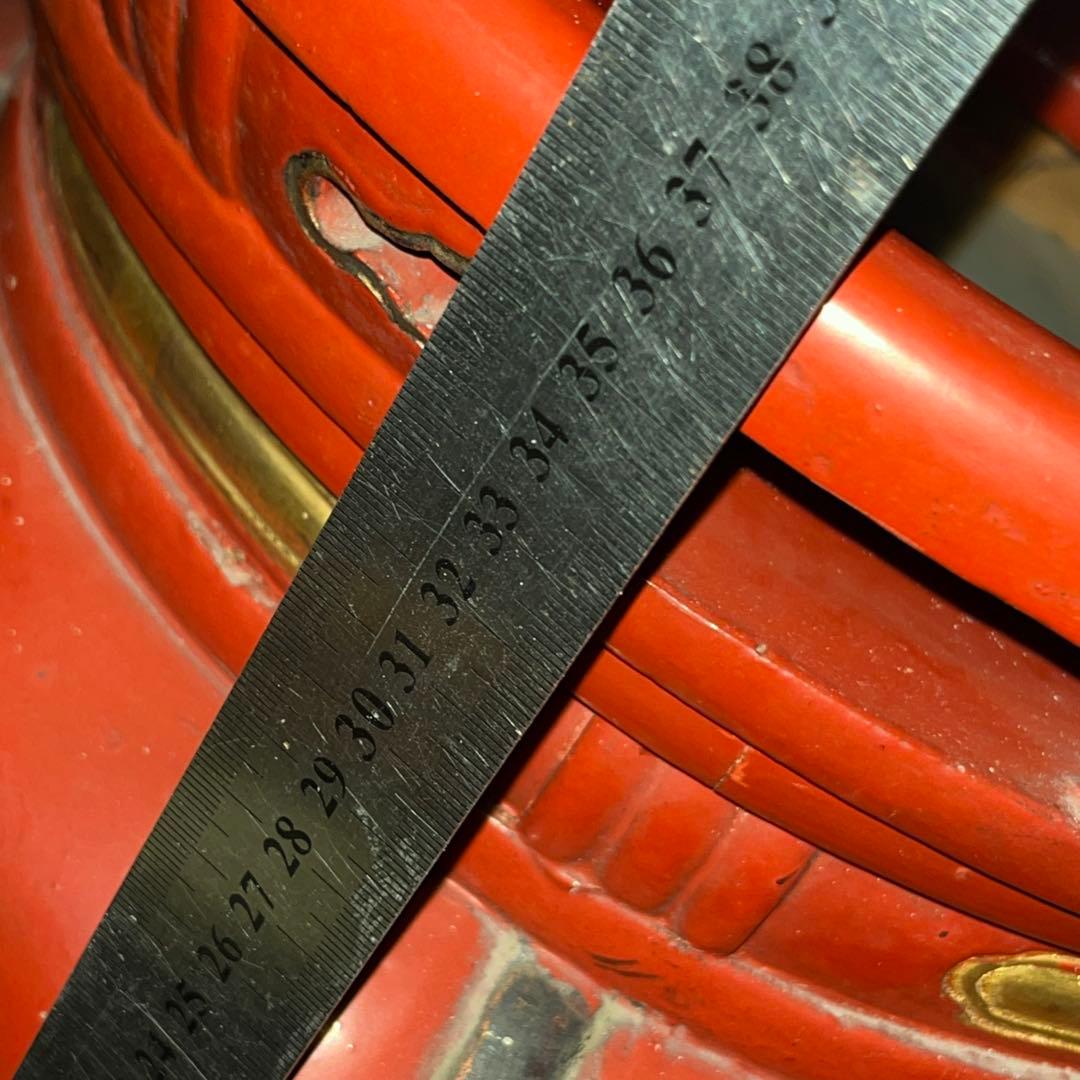 アンティーク　塗り物　漆　りん　台　けいす　木製　特大 おりん　仏具