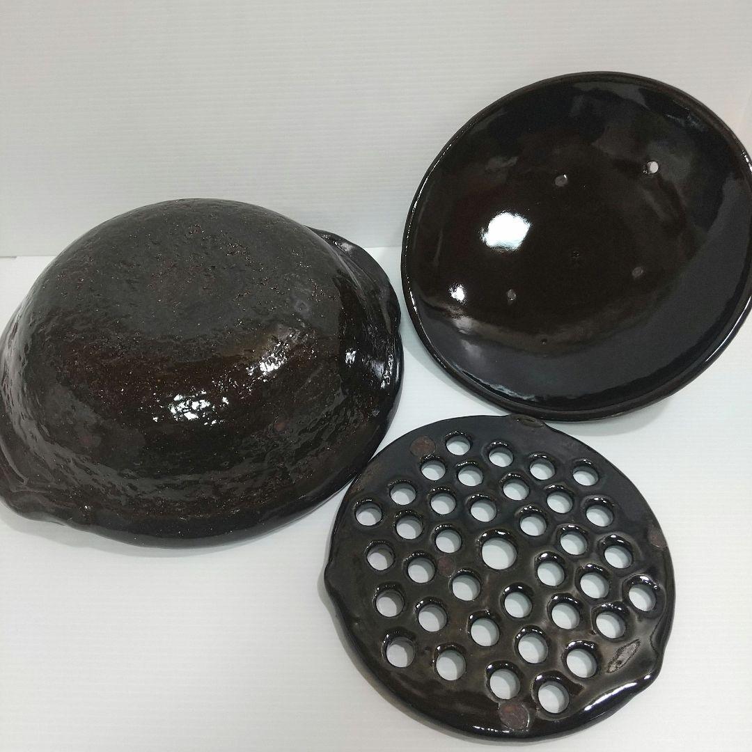 雲井窯 土鍋 鴨釉 七寸 すのこ付き