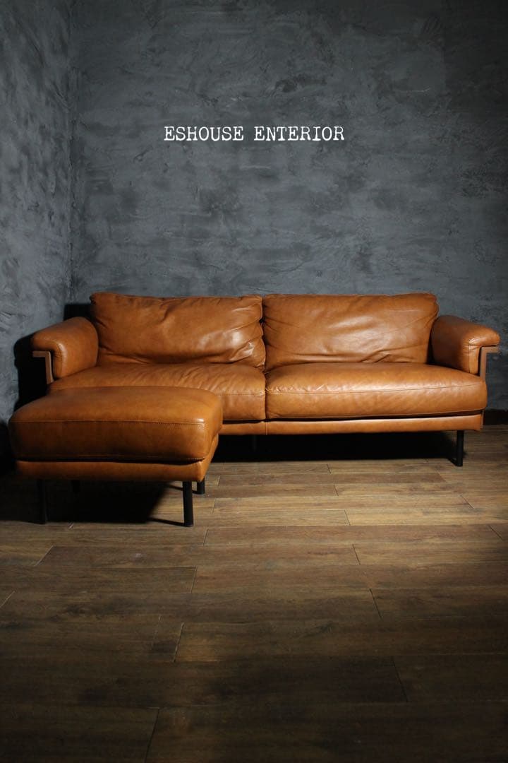 首都圏送無料〜ANV001 本革　3人がけ＋オットマン＋チェア　ソファセット