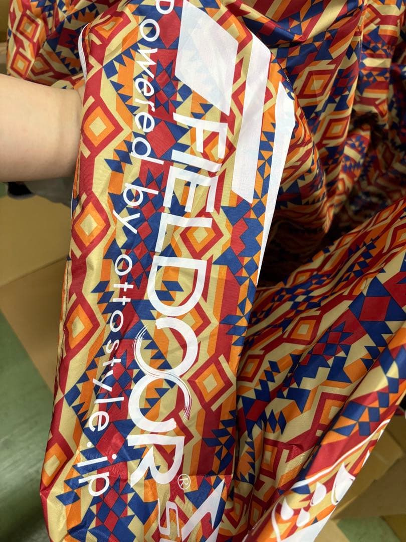 FIELDOOR ワンタッチタープテント 3.0×3.0m ネイティブ柄