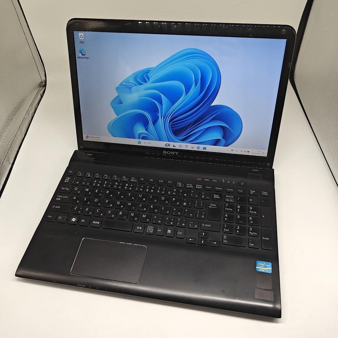 【VAIO】SVE 高速i7 新品SSD512GB 16GB ブラックノートPC