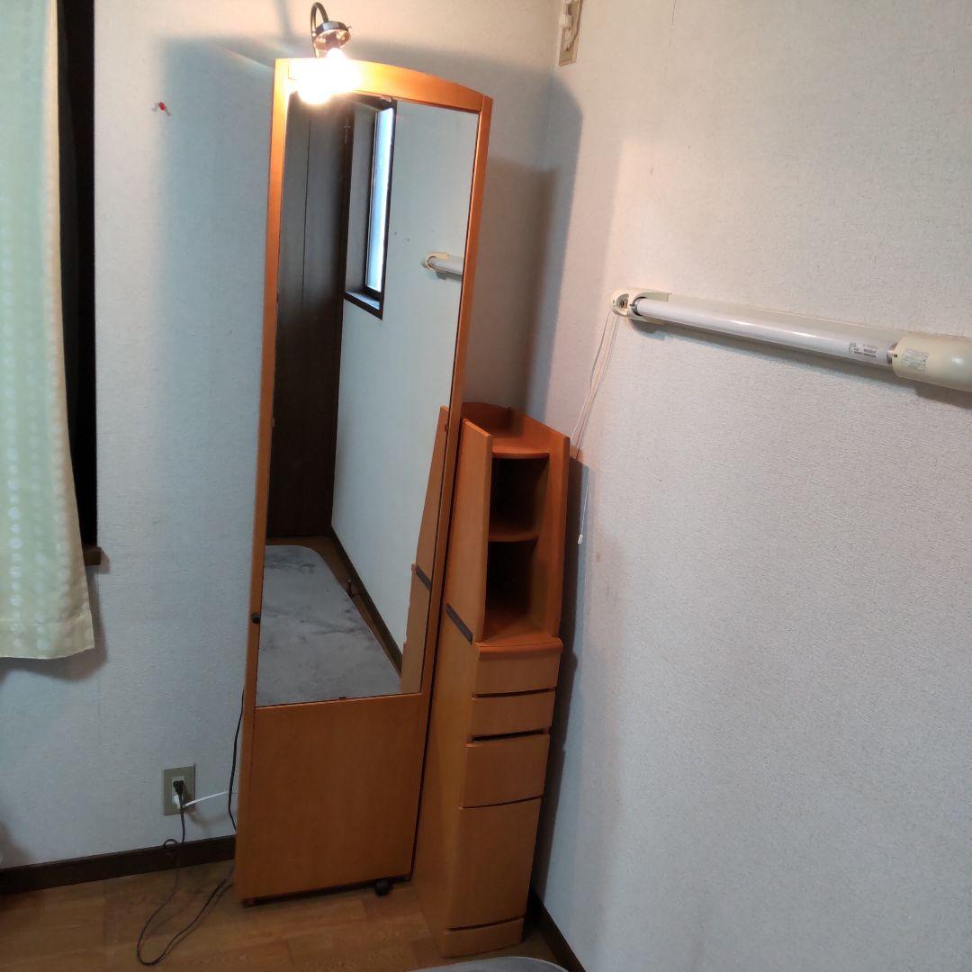 全身鏡付きドレッサー・収納 59x40x182cm