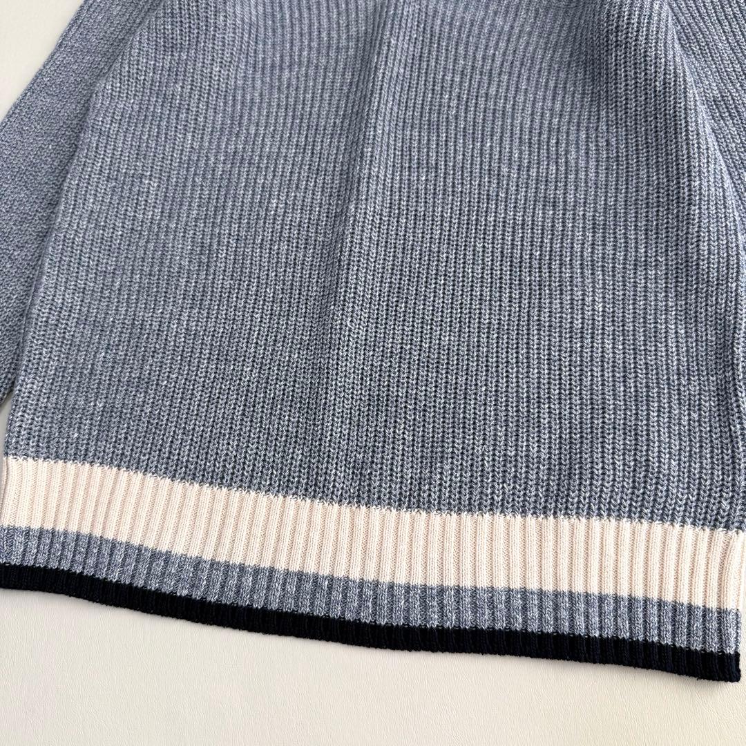 新品タグ付き✨グランサッソ✨Vネックリネンセーター（M）ブルー　イタリア製