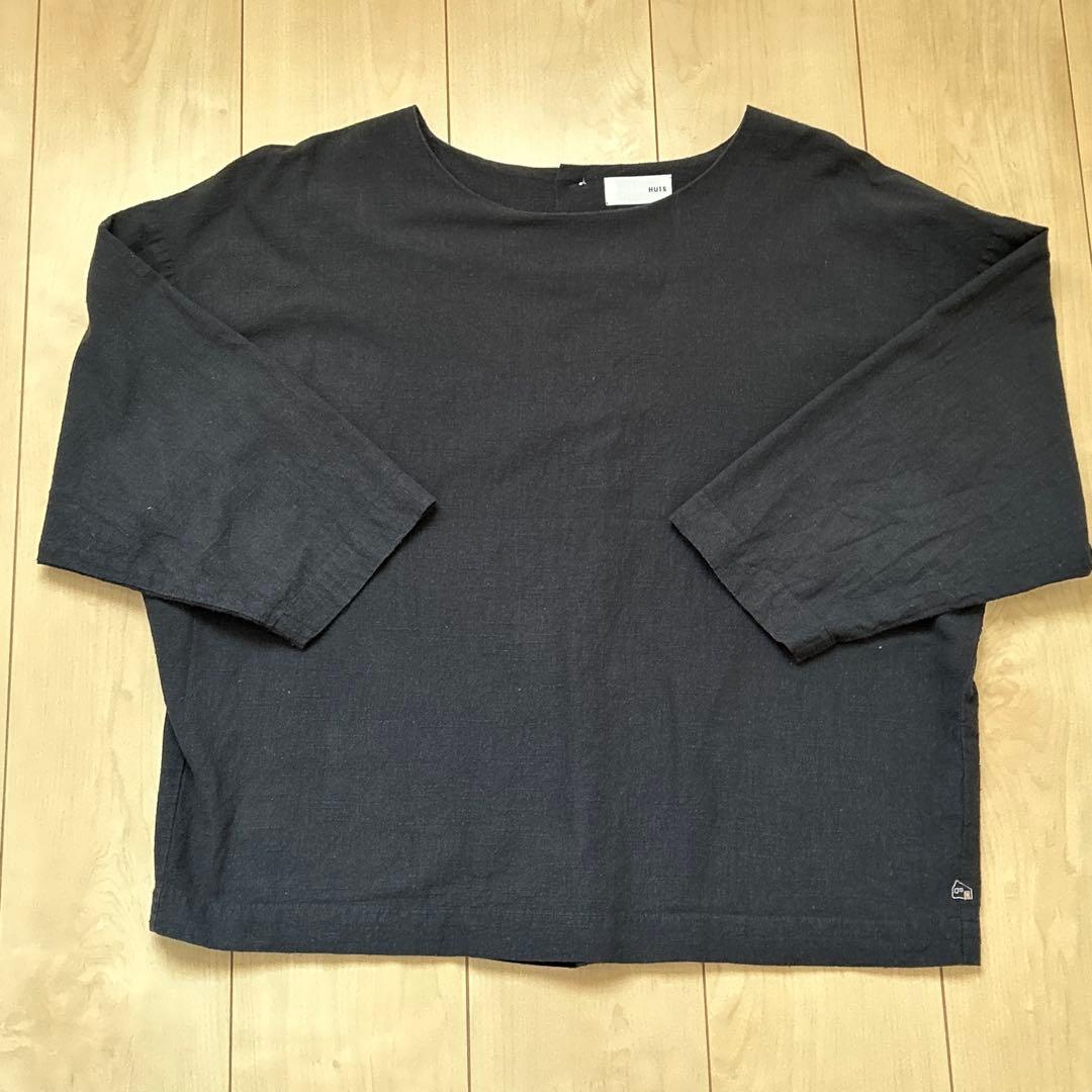 huis 遠州織物　レピアプルオーバ ブラック　U605