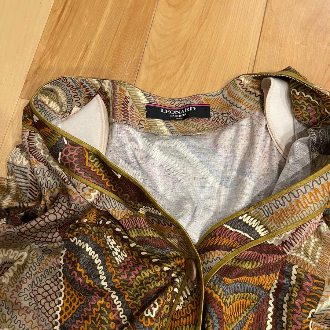 LEONARD レオナール LL カーディガン 総柄