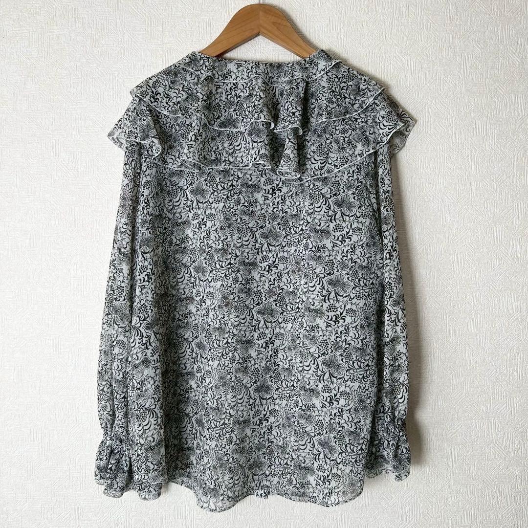 タグ付 定価3万 cloth&cross 楊柳サラサpt ラッフルフリルブラウス